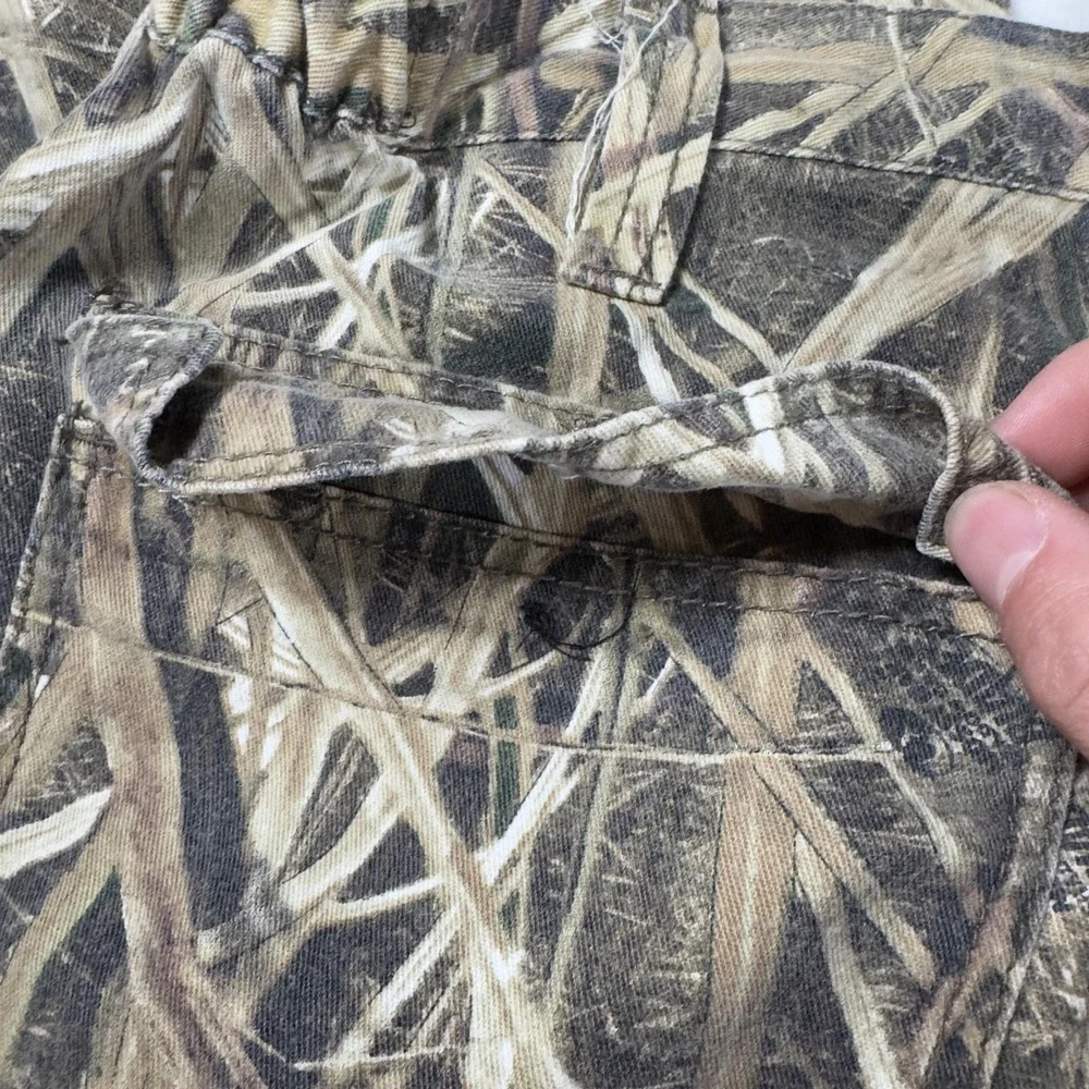Mossy Oak Pants Mens‎ Large 30 Brown Camo Cargo Hunting Outdoor Drawstring Hem